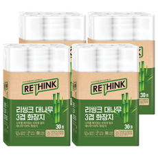 Rethink 竹子竹纖維3層衛生紙 25m, 4袋, 30捲