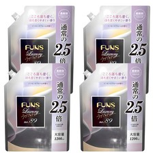 第一石鹼 FUNS Luxury 衣物柔軟精 No.89 玫瑰香 補充包, 1.2L, 4袋