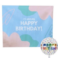 MIIMII PARTY 生日快樂掛布+派對氣球套組, Pastel Heart