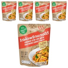 SMART EAT 南方風味咖哩打拋雞肉即食包 無味精 無防腐劑, 115g, 5包