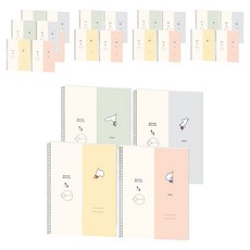 뭉구 보바 2분할 수학 연습장 4종 세트, 그레이,그린, 핑크. 옐로우, 6세트