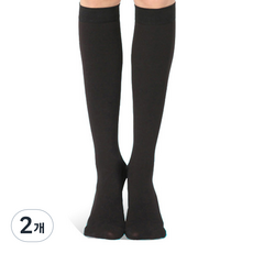 OWIKYU 每日中筒壓力襪 二級壓力 包趾款 黑色, 2個, 小腿/膝蓋款