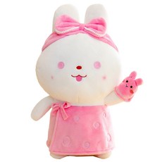 兔子造型抱枕玩偶, 白色