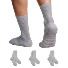 里圖 透氣涼感運動中筒襪, 冷灰色, 3個