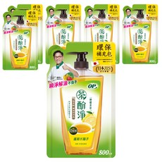 OP 茶酚淨洗潔精補充包 檸檬茶萃, 800g, 6包