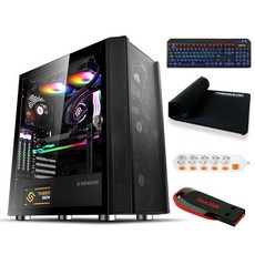 포유컴퓨터 게이밍 에디션 19 조립PC 랜덤발송 (i7-11700F WIN10 Home RAM 16GB NVMe 500GB + RTX3070Ti) + 게이밍 기계식 키보드 + 게이밍 장패드 + 5구형 멀티탭 + USB 32GB, 기본형