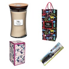 우드윅 라지자 캔들 선물박스 + 쇼핑백 + 캔들라이터 세트, 앳더비치