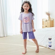 LollyTree 兒童人造絲彈性涼爽飄逸亮點五分居家服上下套裝