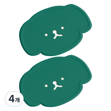 에이드엘 펀칭 퍼피 실리콘 컵받침, 카키, 4개