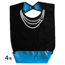 로시테라 성인용 방수 턱받이, M 블랙 진주 목걸이, 4개