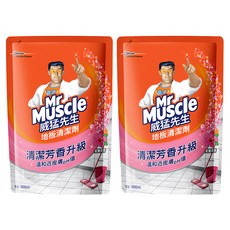 威猛先生 地板清潔劑補充包 完美花香, 清潔芳香升級, 快乾不黏腳, 溫和近皮膚pH值, 1.8L, 2包