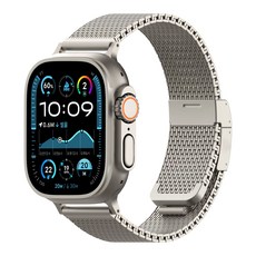 BUILTIN 鈦金屬磁吸錶帶, 原色鈦, 1個