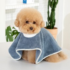 더플래 강아지 고양이 펫 드레스 타월, 그레이, 1개