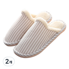 Block Mart 女士客廳線條室內拖鞋, 奶油色, 2個