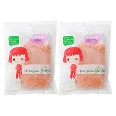 MamaBaBa 嬰兒方形蒟蒻沐浴海綿 經典款, Red clay, 2入