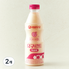 서울우유 요구르트 복숭아, 2개, 1개입, 750ml