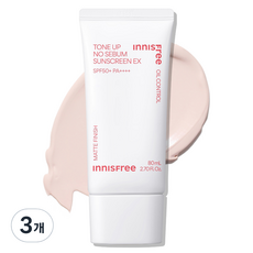 이니스프리 톤업 노세범 EX 선스크린 SPF50+ PA++++, 80ml, 3개