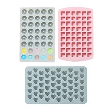 40格矽膠甜甜圈造型模具+55格迷你愛心模具+54格正方形模具, 隨機發貨, 1套