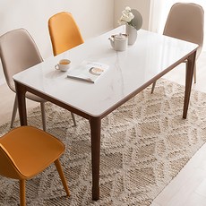 잉글랜더 페이보릿 통세라믹 원목 식탁 방문설치, 마블화이트, 4인용