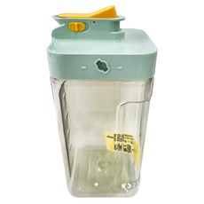 方形手提冷水壺 大容量 高透明食品級材質, 淺綠色, 3.5L, 1個