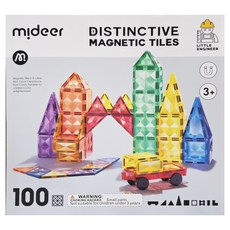 mideer 多彩透光磁力片 100p 3歲以上, 100片, 1盒