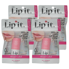 Lip it Feel in Good 晚安唇膜棒 01荔枝玫瑰 5.5g 護唇 保濕 滋潤 舒緩, 1支, 4支