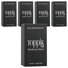 TOppiK 增髮纖維 12g, 白色 WHITE, 5瓶