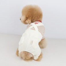 Grooming Dog 寵物小紳士燈芯絨吊帶褲, 象牙白