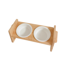 Pet of Min寵物高度可實木斜面餐具2口餐桌, 單色, 1個