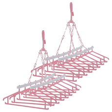 Bebe Hook Suab 8 步衣架衣架, 粉色, 2個