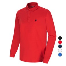 BEVERLY HILLS POLO CLUB 比佛利保羅 男女通用 涼感 透氣 Cool Ever 小logo 長袖Polo衫 CPW0T11, 紅色