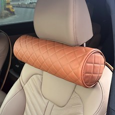 CARTEM 素色絎縫圓柱車用頸墊, 1個, 棕色