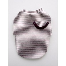 개꿀이냥 강아지 포인트 포켓 단가라 티셔츠 HDTS00073, 와인, 1개