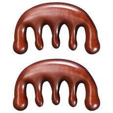 喵汪森林 檀木經絡按摩梳, 五齒球梳, 2個