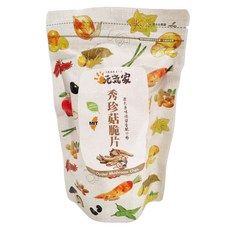 元氣家 秀珍菇脆片 真空脫水 無添加色素及防腐劑 豐富膳食纖維, 100g, 1包