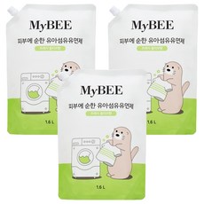 MyBEE 溫和嬰幼兒衣物柔軟精補充包, 1.6L, 3包