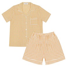 AnotherD 女性細格紋短袖睡衣套組