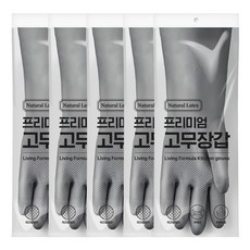 Saenghwalgongsik 左右手通用乳膠手套組, 中(M), 灰色, 5套