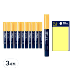 동아 제트스틱2 타원형 12p + 투코비 스티키 메모패드 세트, 주황(제트스틱), 노랑(포스트인), 3세트