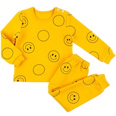 Maykids 兒童起司微笑保暖內衣上下套裝