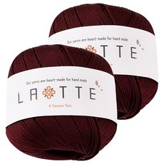 실바람섬유 라떼 뜨개실, 40 다크와인, 2개