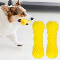 Devence 寵物磨牙玩具, 黃色, 2個