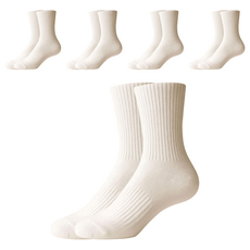 Dadoori 女款 雙層緩衝中筒運動襪, 白色, 5雙