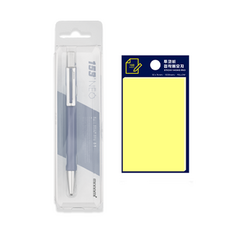 Monami 153 Neo 原子筆 + Tucoby 便利貼, 灰色(原子筆), 黃色(便利貼), 1套