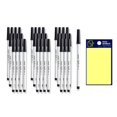 Monami 簽字筆 351 黑色 12 件 x 3 件 + Tucobi 便簽本套裝, 混色, 1套