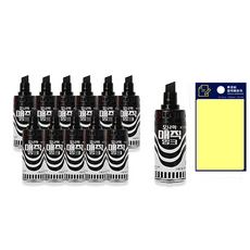 monAmi 瓶裝麥克筆 12支 +Tucobi 黃色便利貼組, 黑色, 1套