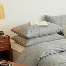 지베딩 파스텔 피치스킨 베개커버 2p + 구름 베개솜 2p 세트, 그레이, 1개
