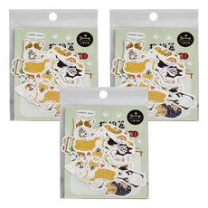 Sunny 三瑩文具 插畫家大集合貼紙包 狗狗篇 22枚 DIY裝飾相本 牆面 汽機車 台灣製造, 綠色, 3包