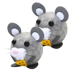 台灣敏愛 羊毛氈套件 Set, 小老鼠 灰色, 2個