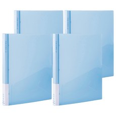 Lan CHYn 連勤牌文具 PP果凍色系四孔3/4吋圓型夾 小背寬, 藍色, 4個